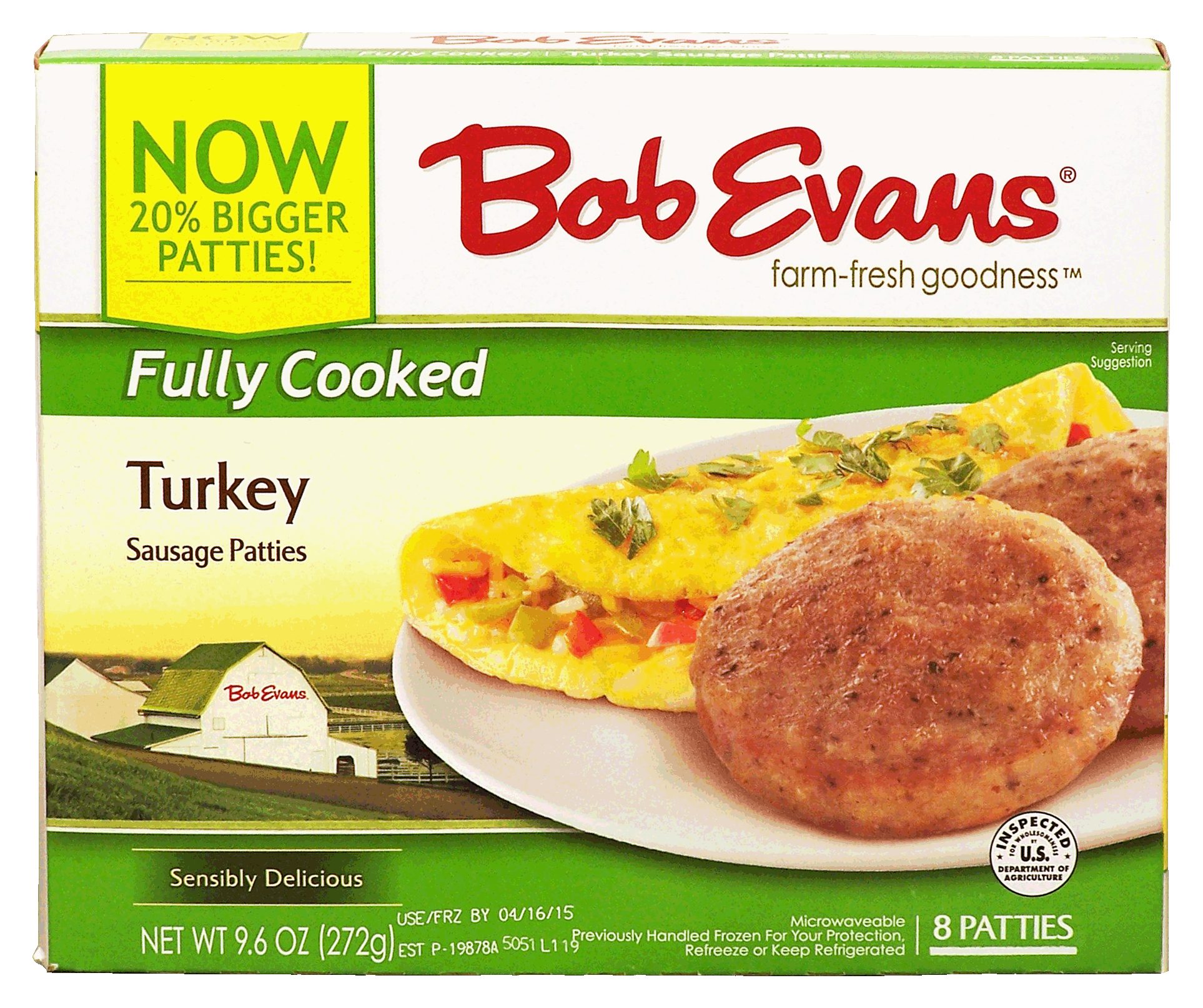 Bob Evans  fully cooked turkey sausage patties, 8 patties Full-Size Picture